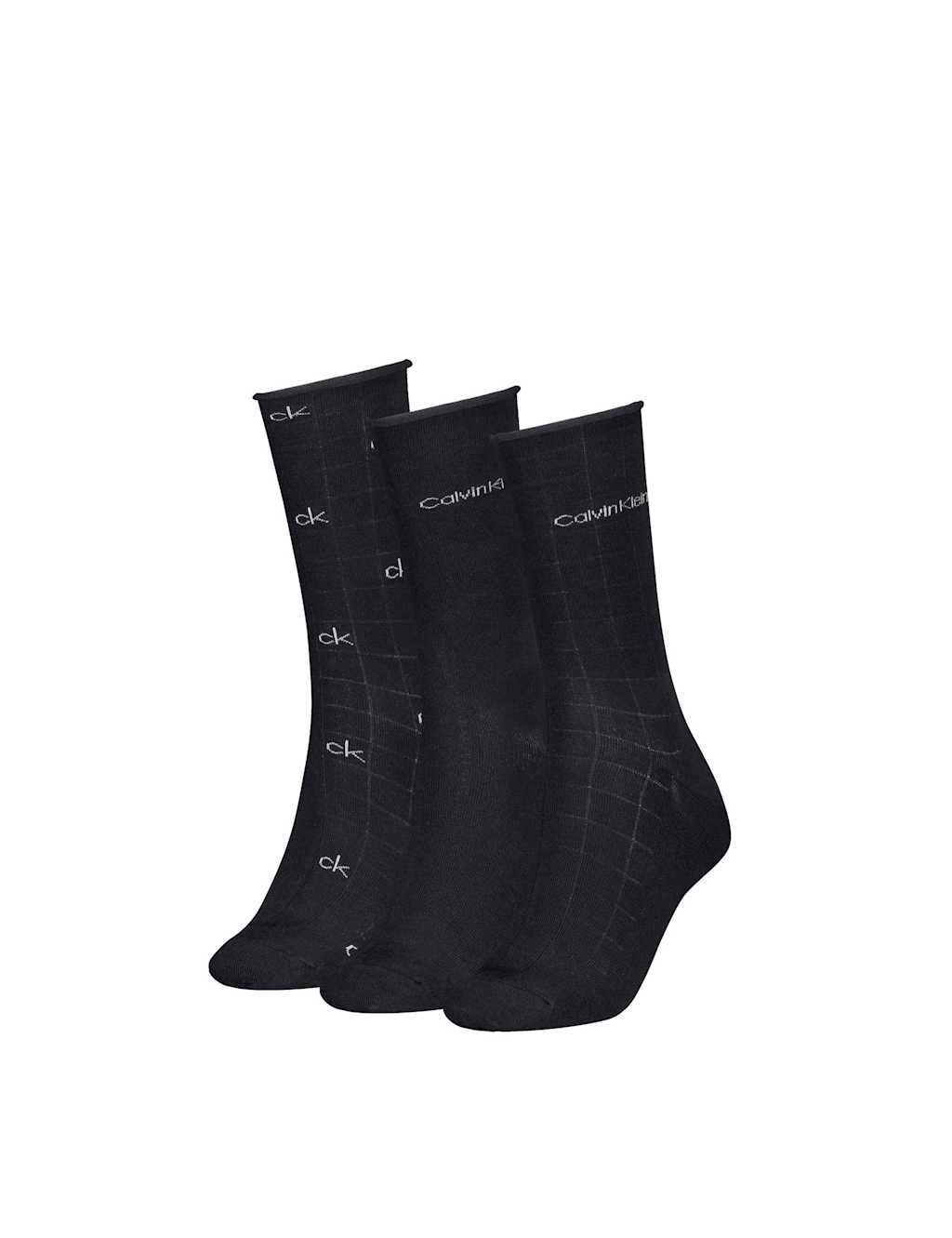 Calvin Klein 3pk Cotton Rich Trainer Socks Black
