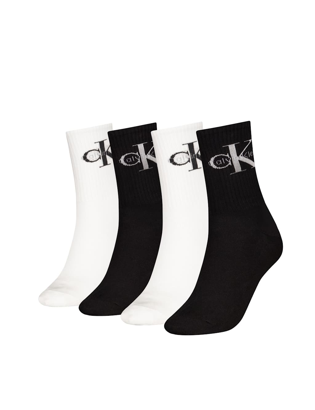 Calvin Klein 4pk Cotton Rich Trainer Socks Black Mix