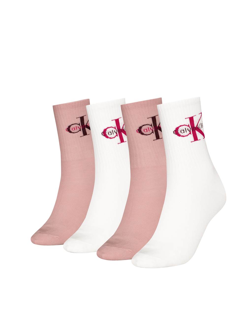 Calvin Klein 4pk Cotton Rich Trainer Socks White Mix