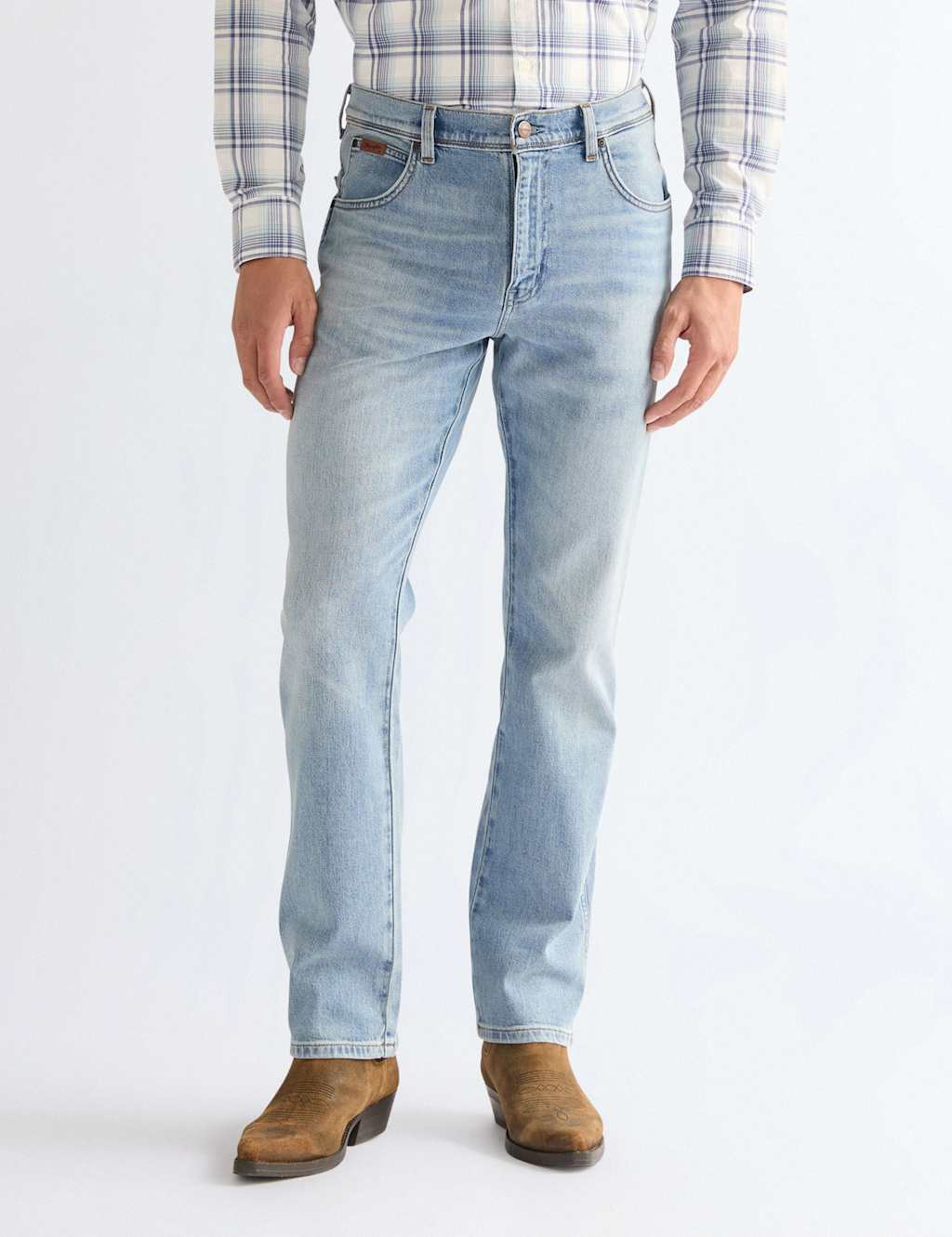 Wrangler Men's Texas Regular Fit 5 Pocket Stretch Jeans - 32 - Light Blue - Available at M&S