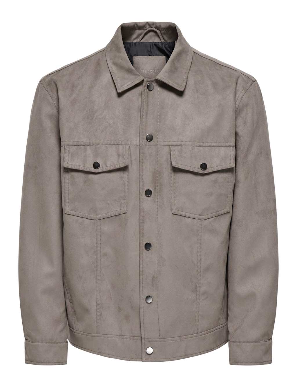 Only & Sons Men's Faux Suede Trucker Jacket - L - Stone - Available at M&S