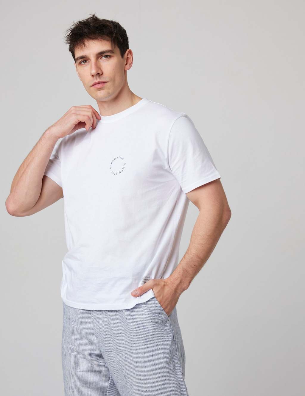Peregrine Men's Pure Cotton Graphic T-Shirt - S - White - Available at M&S