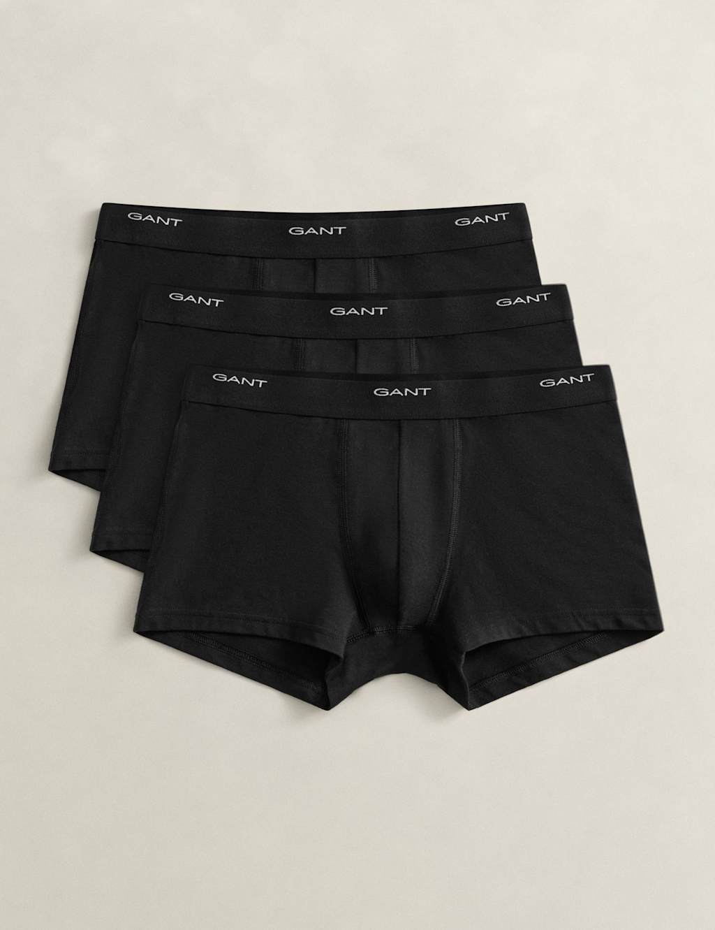 Gant Men's 3 Pack Cotton Rich Logo Waistband Trunks - L - Black - Available at M&S