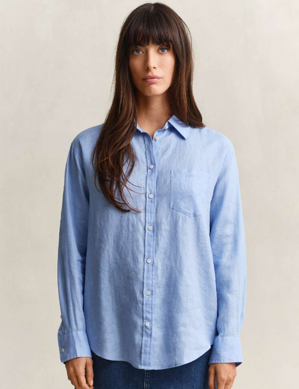 Gant Women's Relaxed Fit Linen Shirt - 44 - Blue - Available at M&S