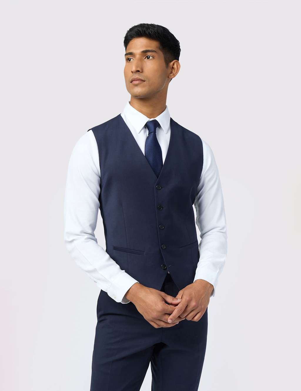 Ted Baker Slim Fit Performance Wool Rich Waistcoat Navy