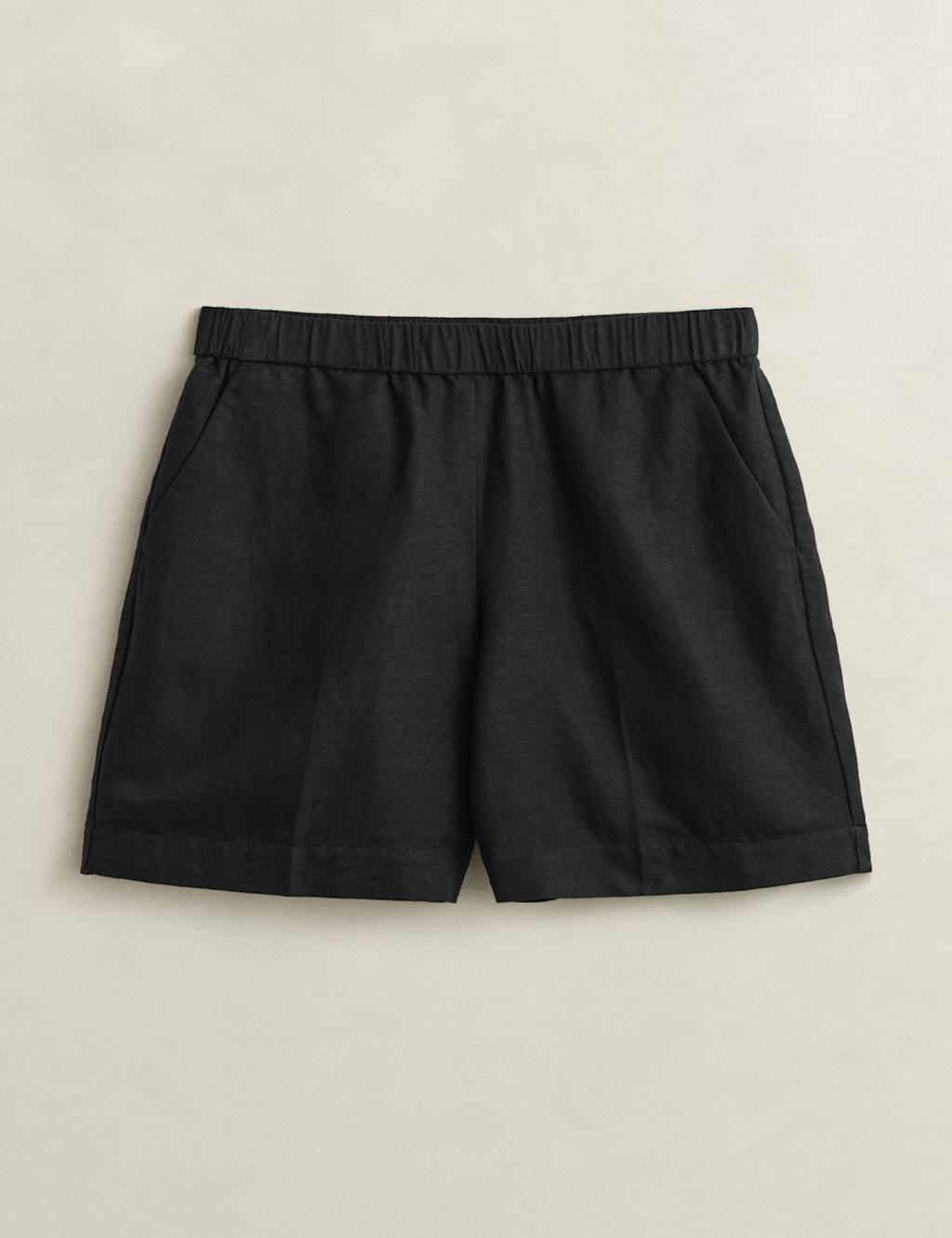 Gant Women's Linen Blend Shorts - 42 - Black - Available at M&S