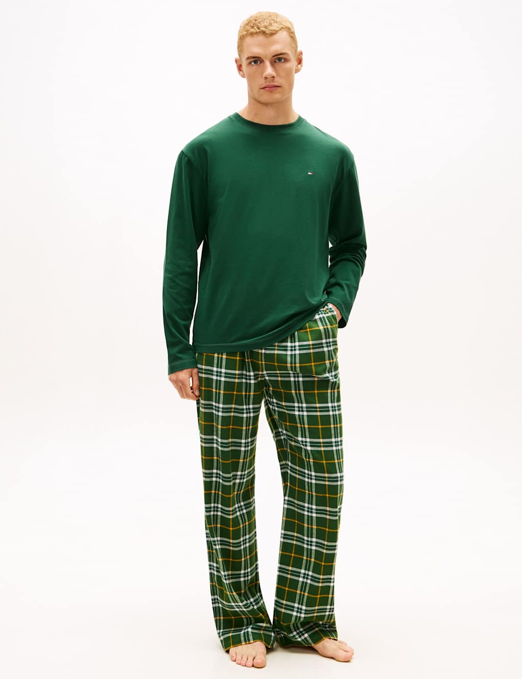 Tommy Hilfiger Pure Cotton Checked Pyjama Set Red Mix