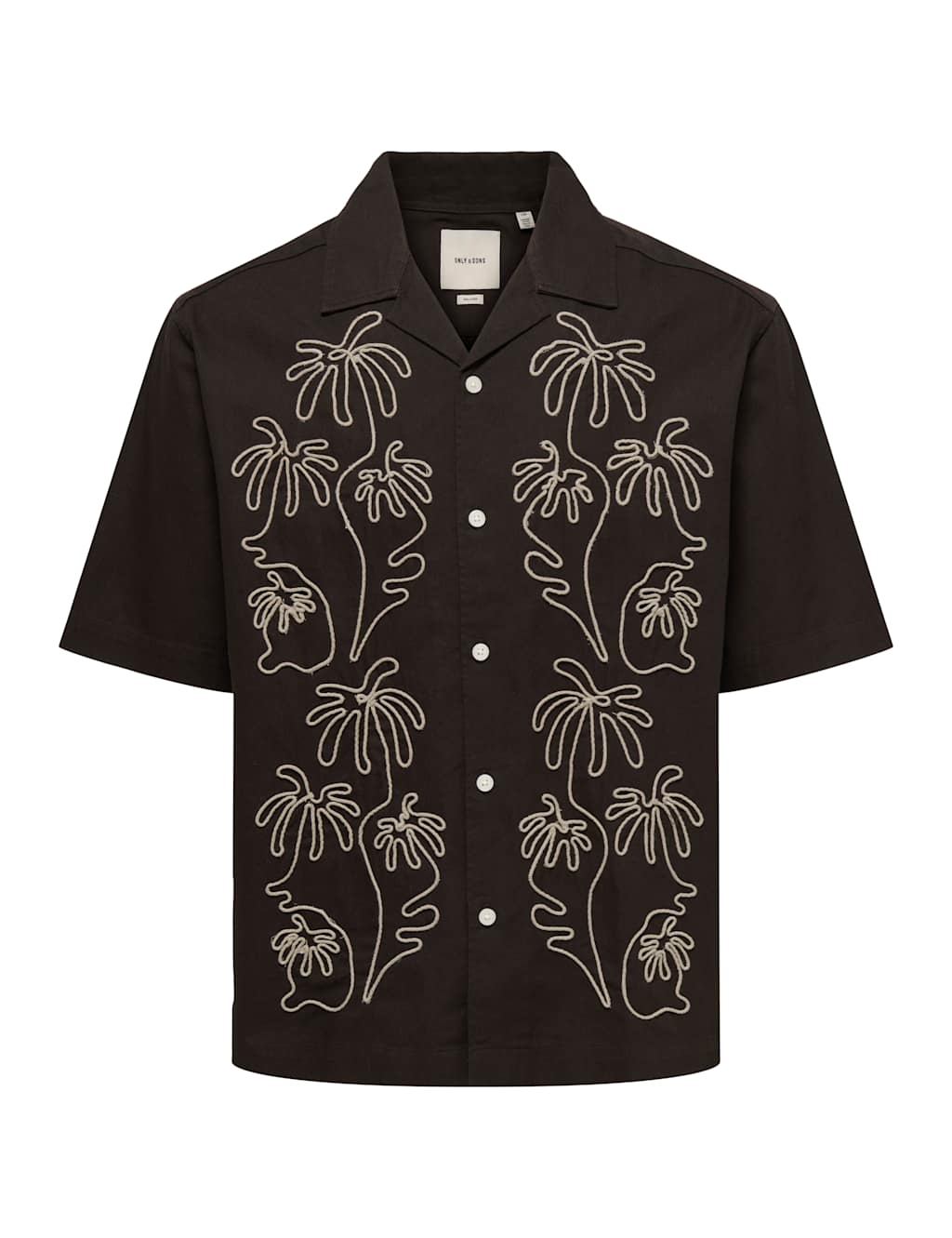 Only & Sons Men's Relaxed Fit Pure Cotton Embroidered Shirt - M - Brown - Available at M&S