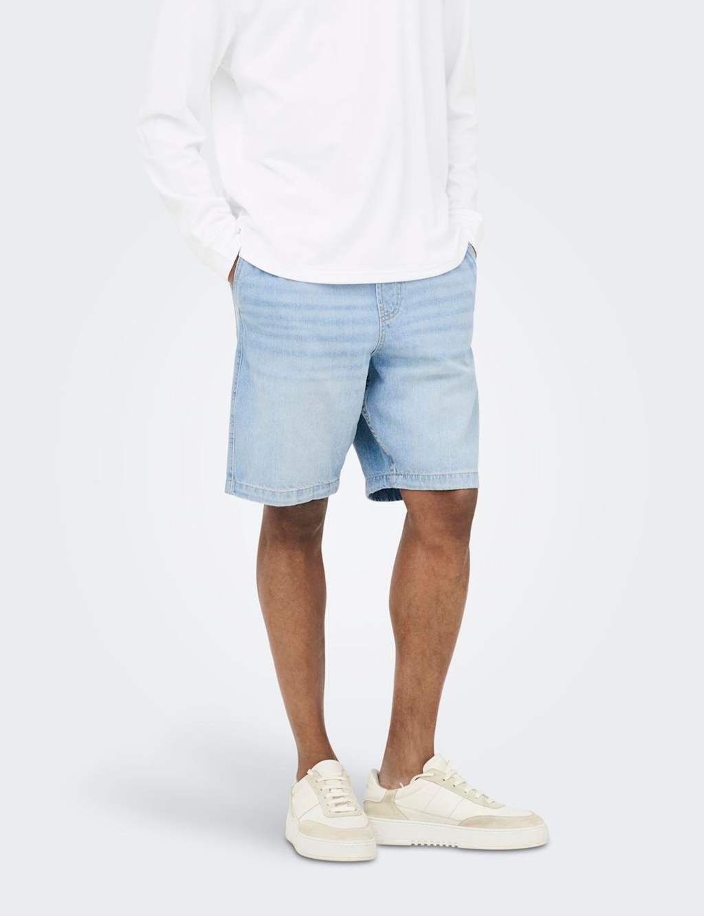 Only & Sons Men's Denim Drawstring Shorts - L - Light Blue - Available at M&S