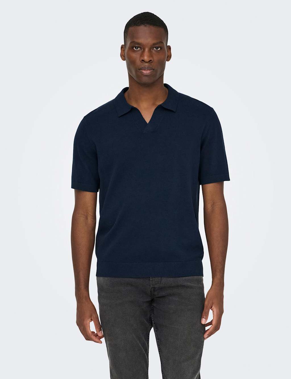 Only & Sons Men's Cotton Rich Polo Shirt - L - Navy - Available at M&S