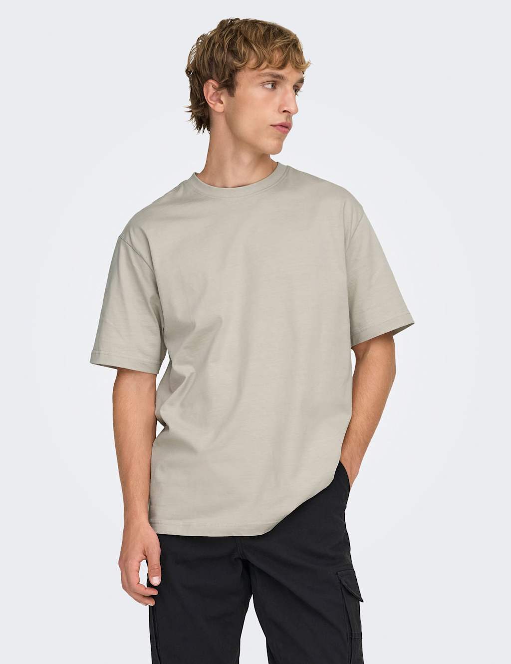 Only & Sons Men's Relaxed Fit Pure Cotton Crew Neck T-Shirt - S - Beige - Available at M&S