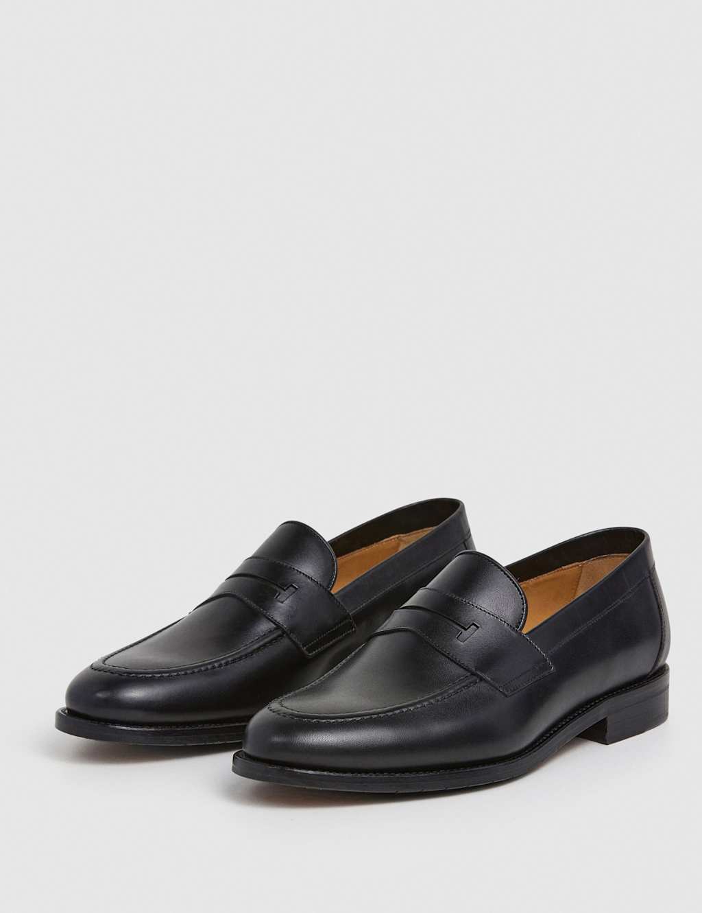 Hackett Leather Slip-On Loafers Black