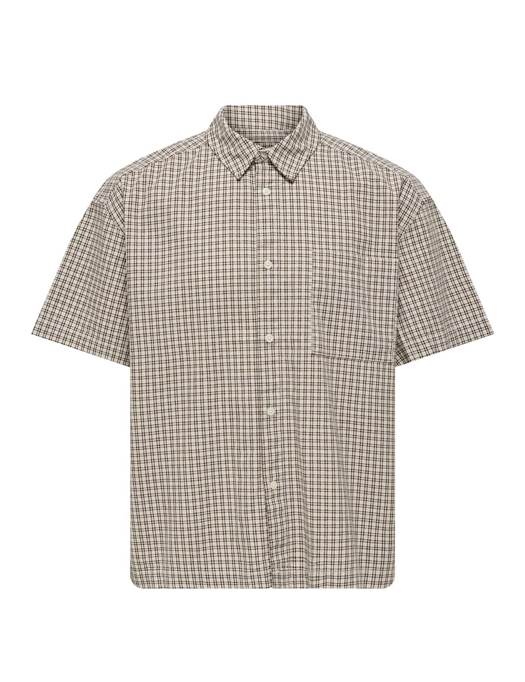 Only & Sons Men's Relaxed Fit Pure Cotton Checked Shirt - M - Stone - Available at M&S