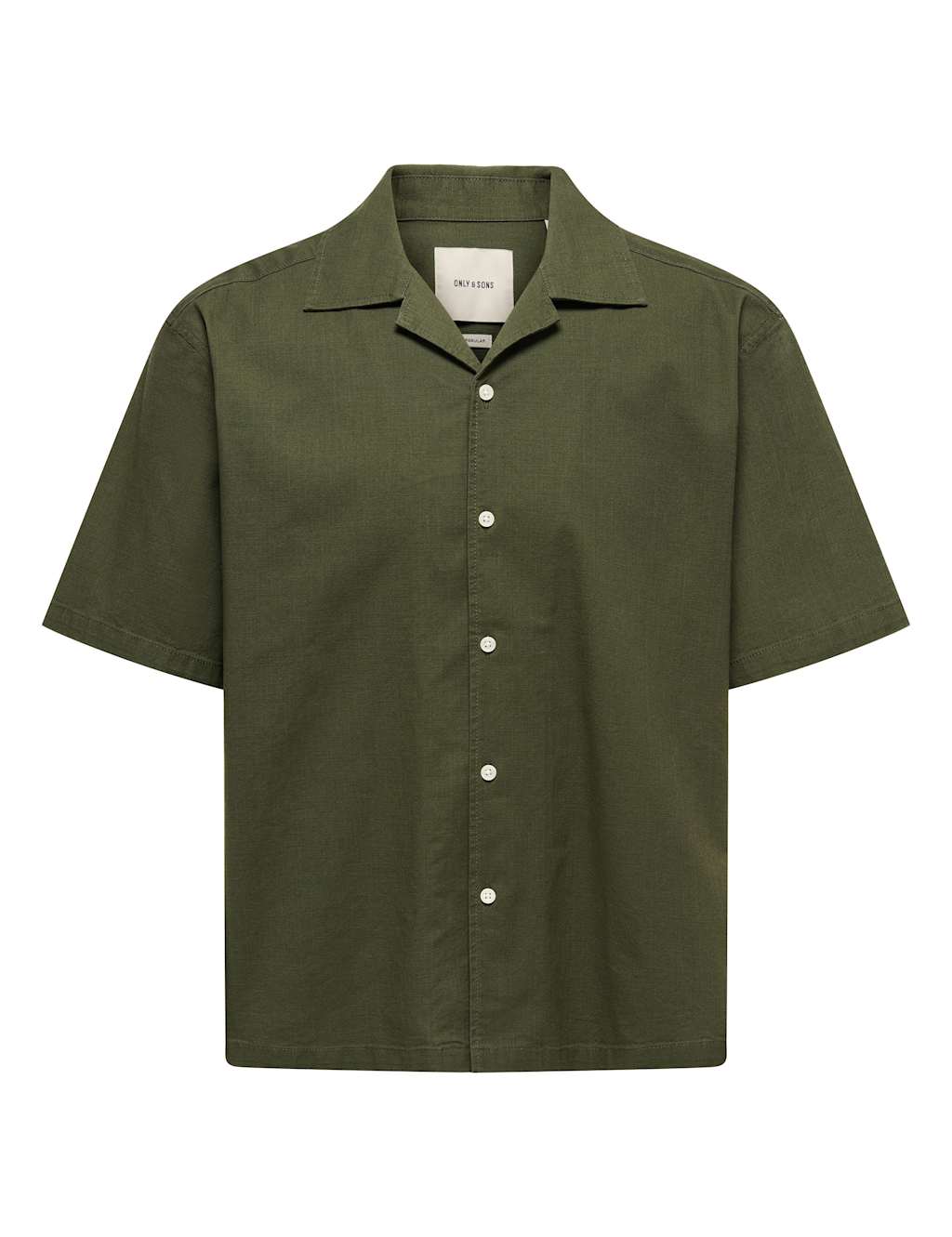 Only & Sons Men's Regular Fit Cotton Rich Short Sleeve Shirt - S - Khaki - Available at M&S
