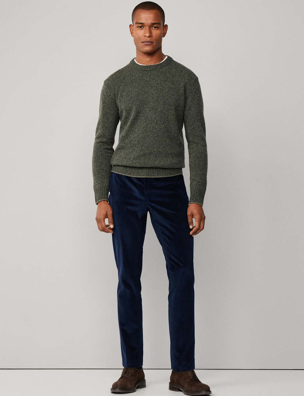 Hackett Pure Merino Wool Crew Neck Jumper Khaki