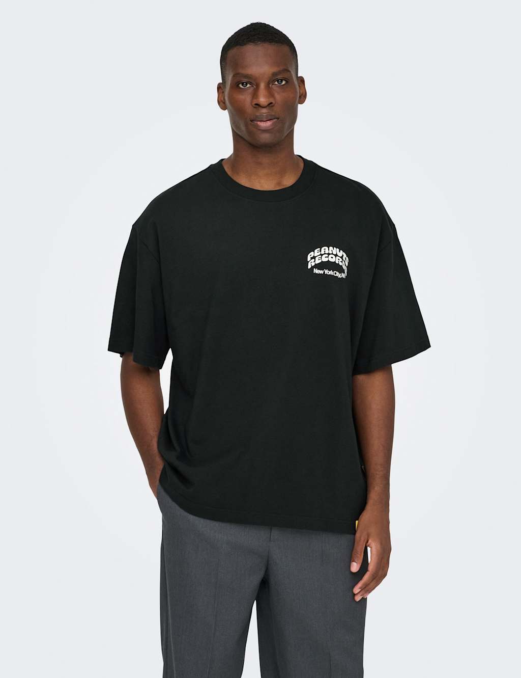 Only & Sons Men's Snoopy Pure Cotton T-Shirt - M - Black - Available at M&S