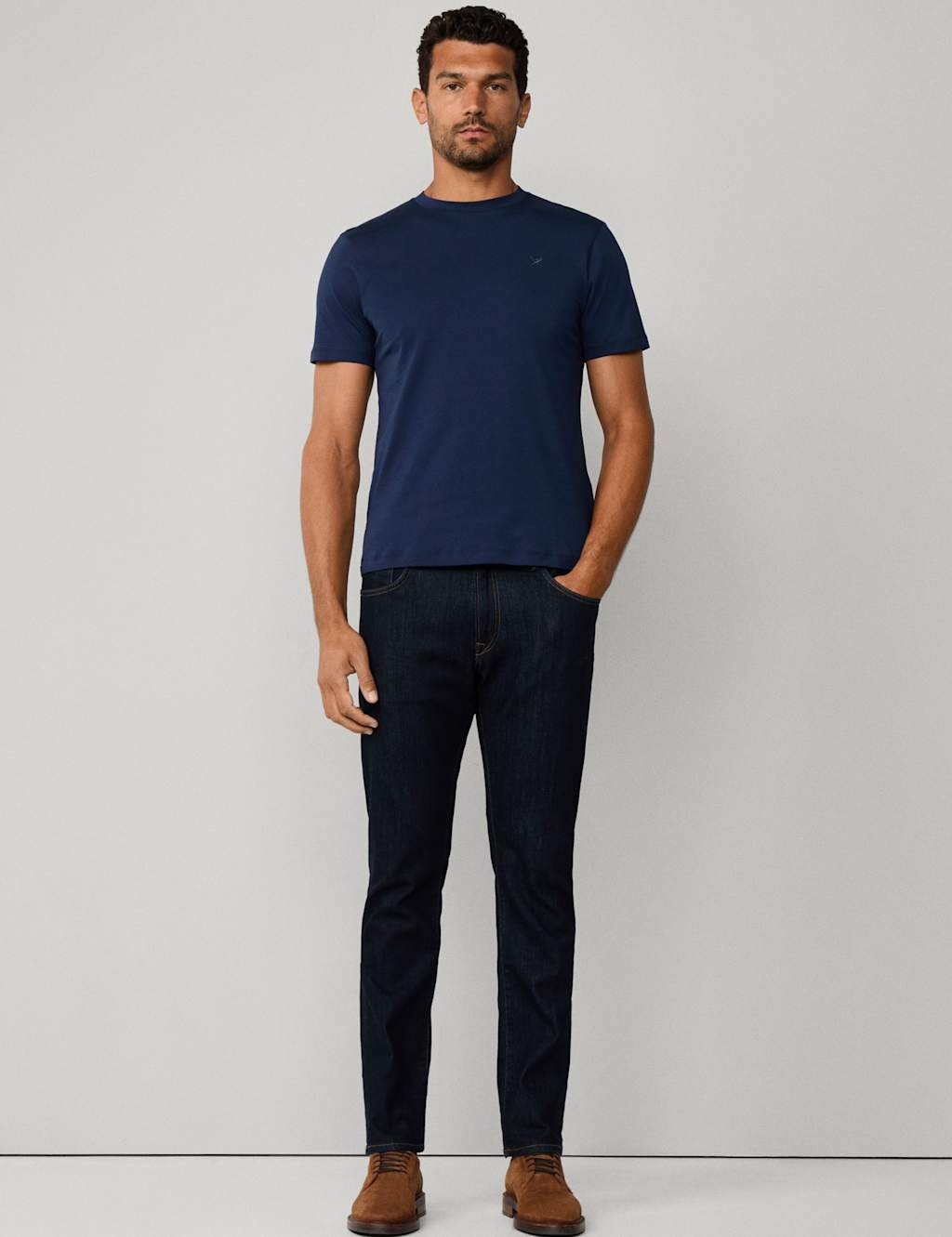 Hackett Pure Cotton Crew Neck T-Shirt Navy