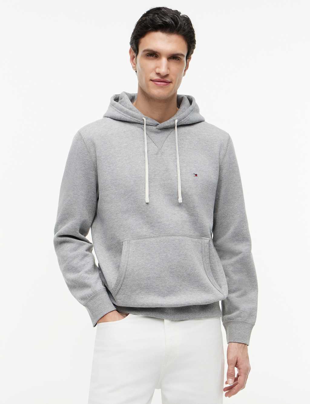 Tommy Hilfiger Men's Fleece Drawstring Hoodie - XL - Grey - Available at M&S