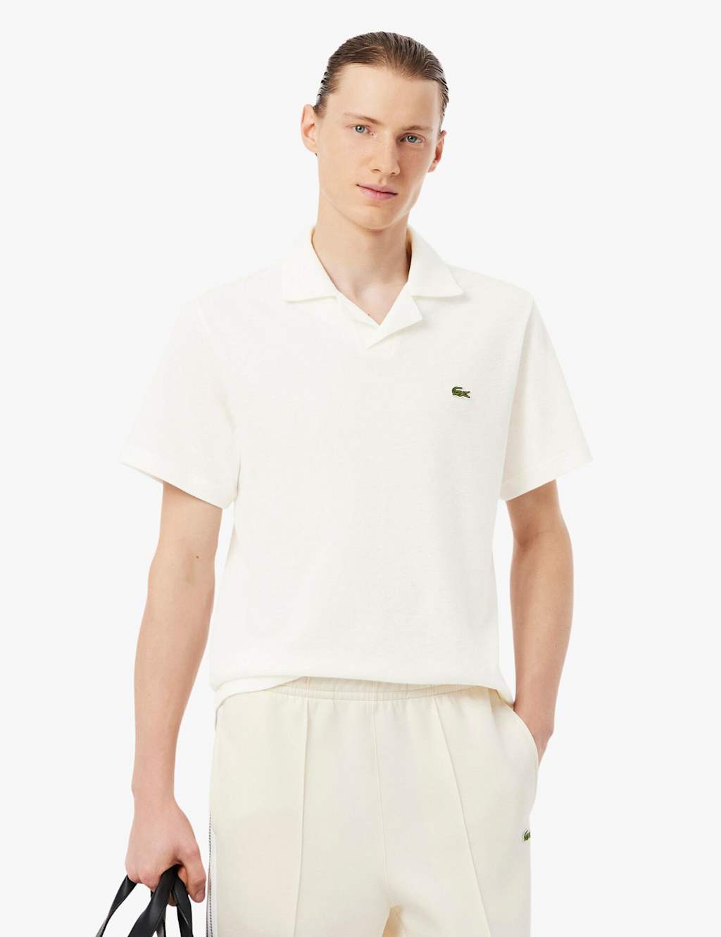 Lacoste Men's Slim Fit Cotton Rich Polo Shirt - M - White - Available at M&S