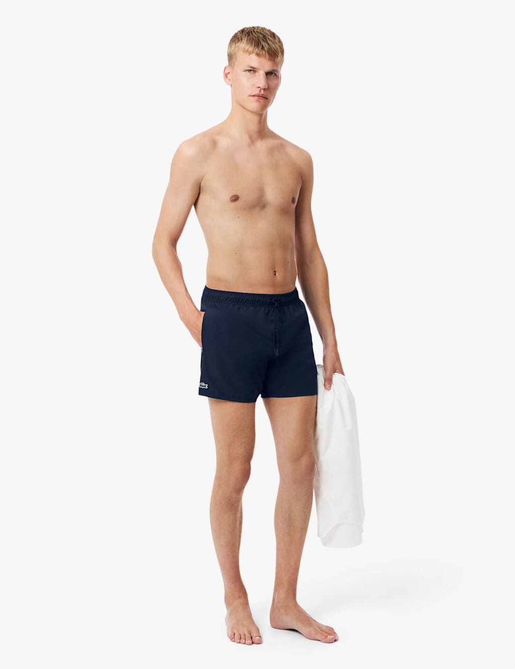 Lacoste Men's Quick Dry Swim Trunks - L - Navy - Available at M&S