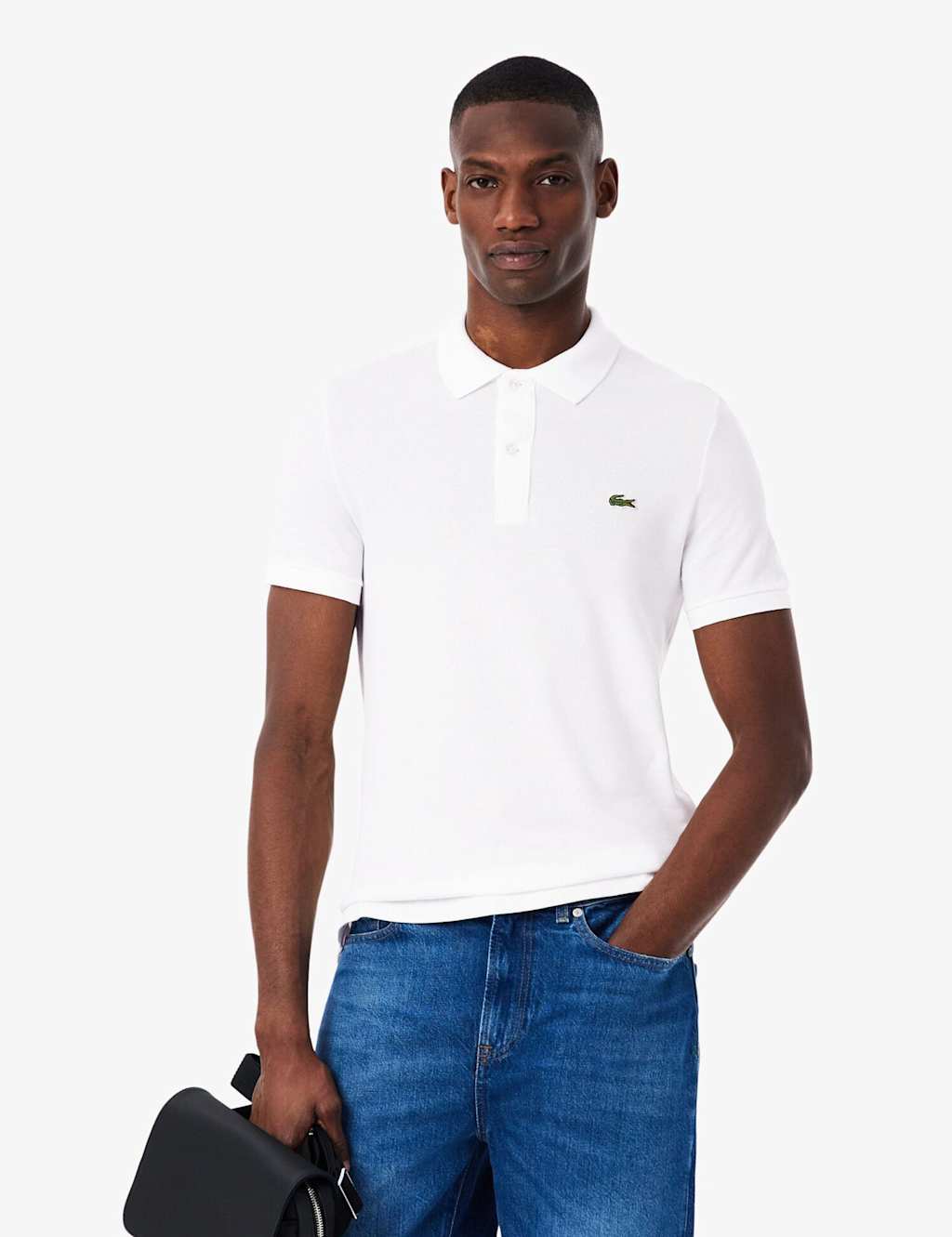 Lacoste Men's Slim Fit Pure Cotton Polo Shirt - XL - White - Available at M&S