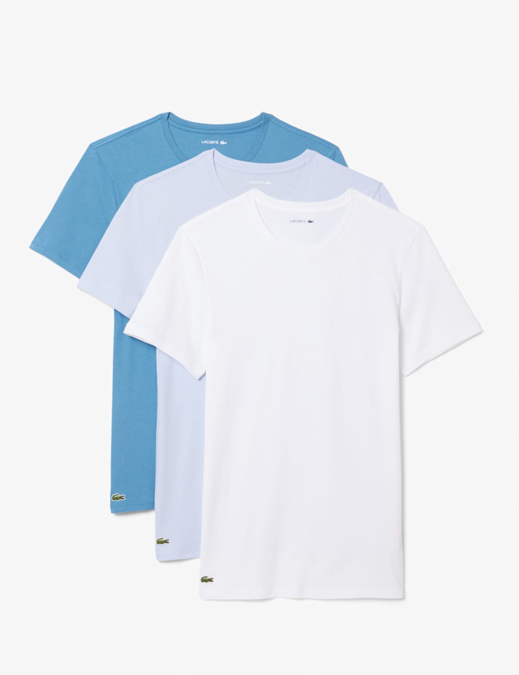 Lacoste Men's 3 Pack Slim Fit Loungewear T-Shirts - M - White Mix - Available at M&S