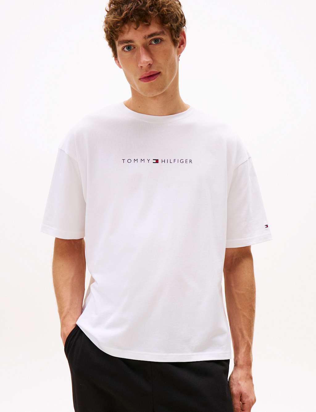 Tommy Hilfiger Pure Cotton Graphic Pyjama Top White