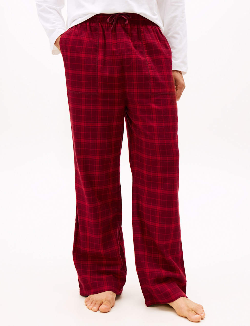 Tommy Hilfiger Cotton Rich Checked Pyjama Bottoms Red Mix