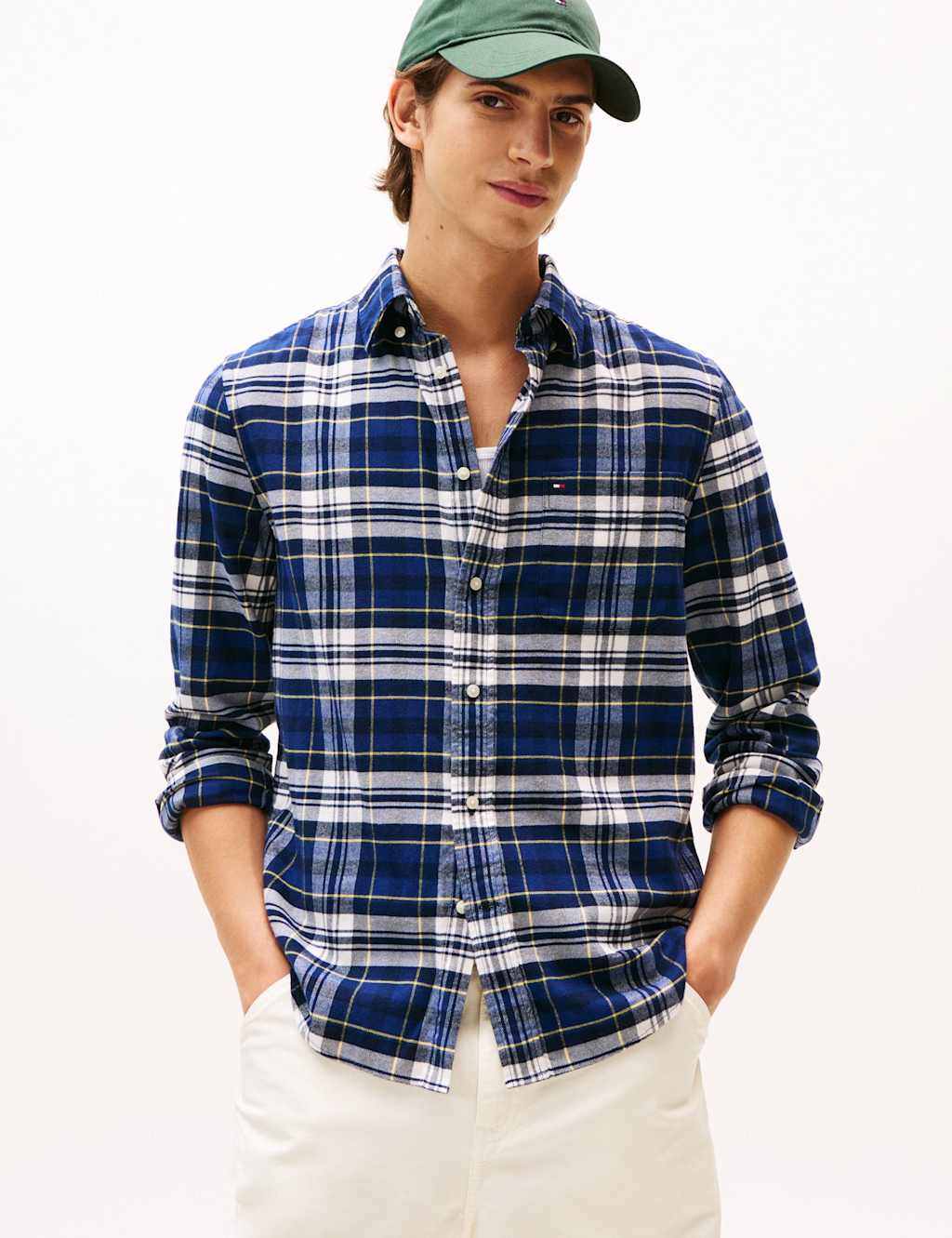 Tommy Hilfiger Hero Regular Fit Pure Cotton Check Shirt Navy Mix