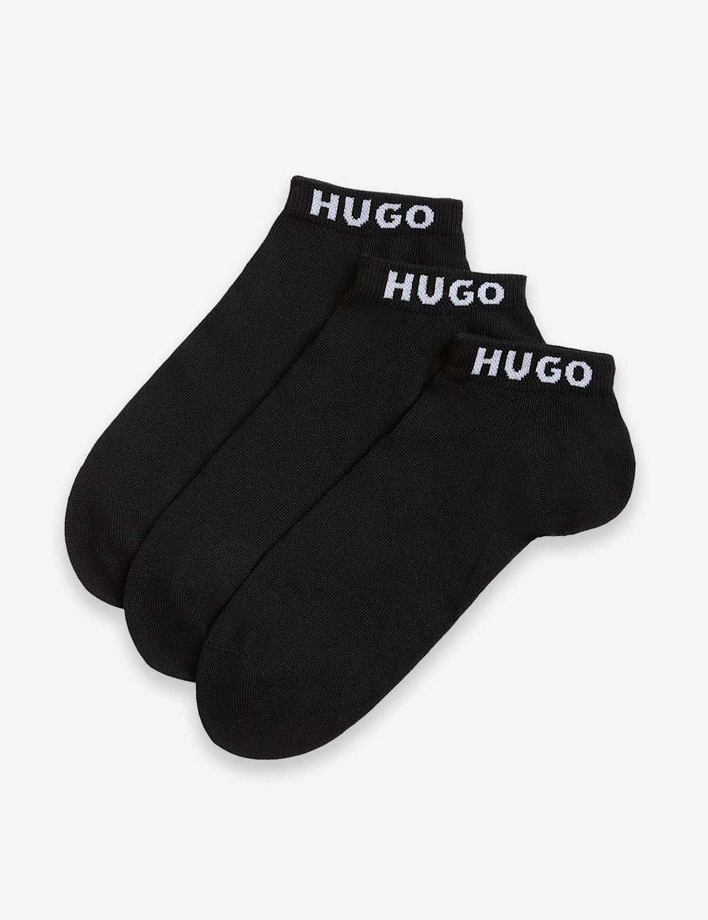 Hugo Men's 3 Pack Cotton Rich Trainer Socks - 5½ -8 - Black Mix - Available at M&S