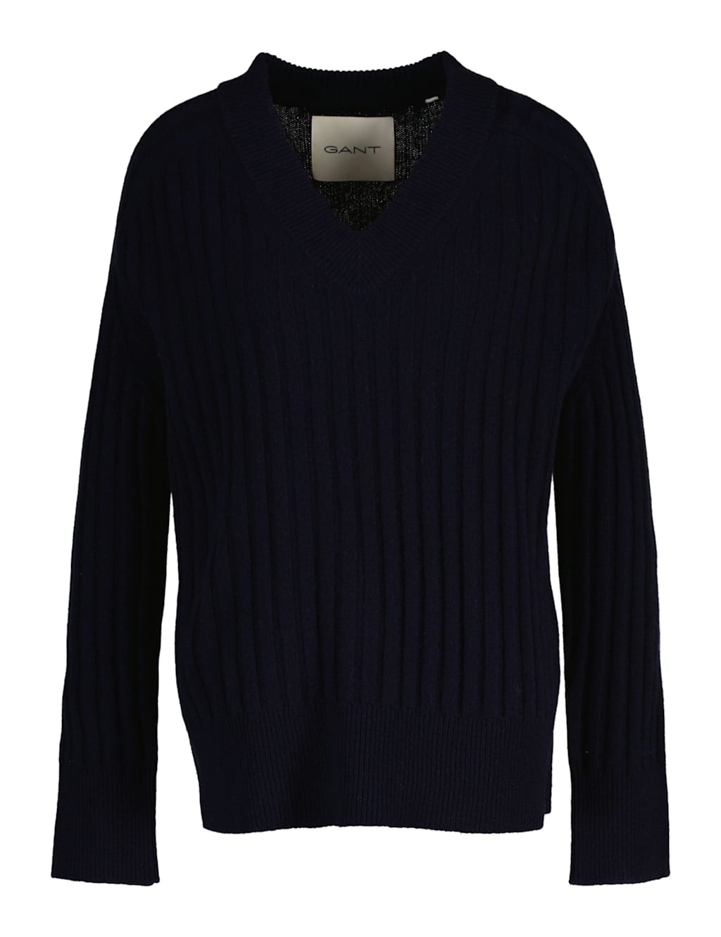 GANT Wool Rich V-Neck Jumper Navy