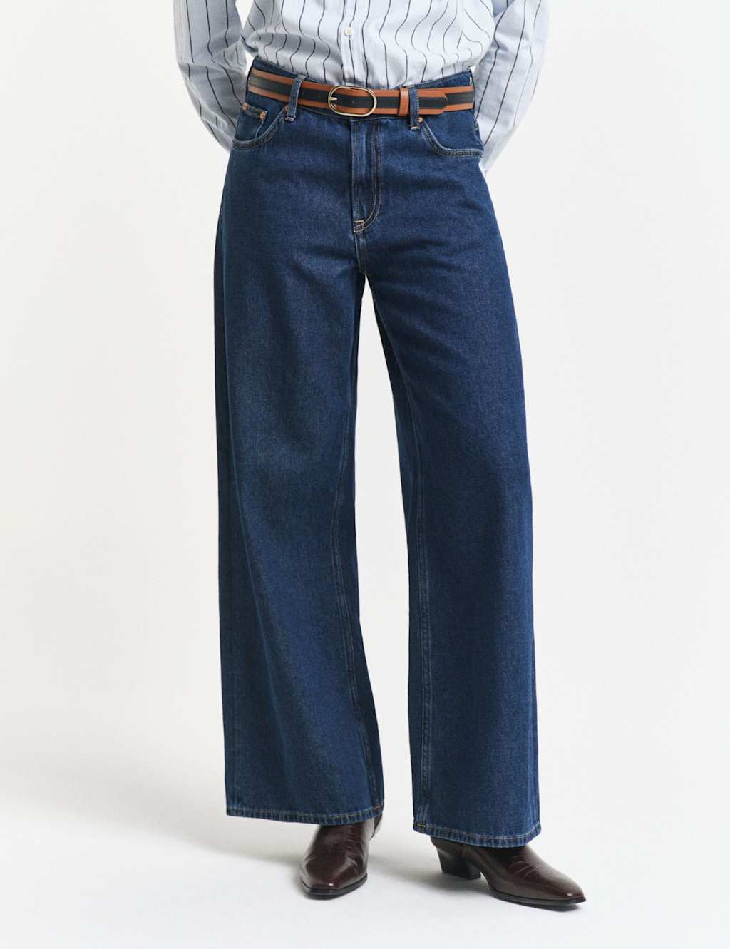 GANT Wide Leg Jeans Dark Blue