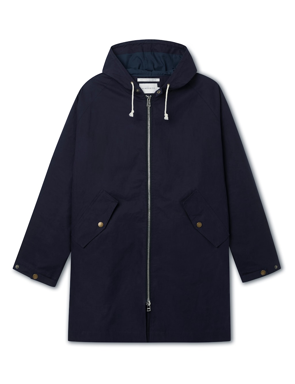 Peregrine Pure Cotton Lightweight Hooded Raincoat Navy