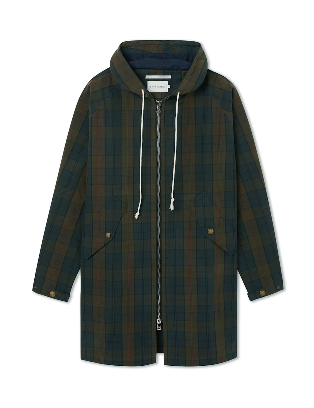 Peregrine Pure Cotton Lightweight Hooded Raincoat Green Mix