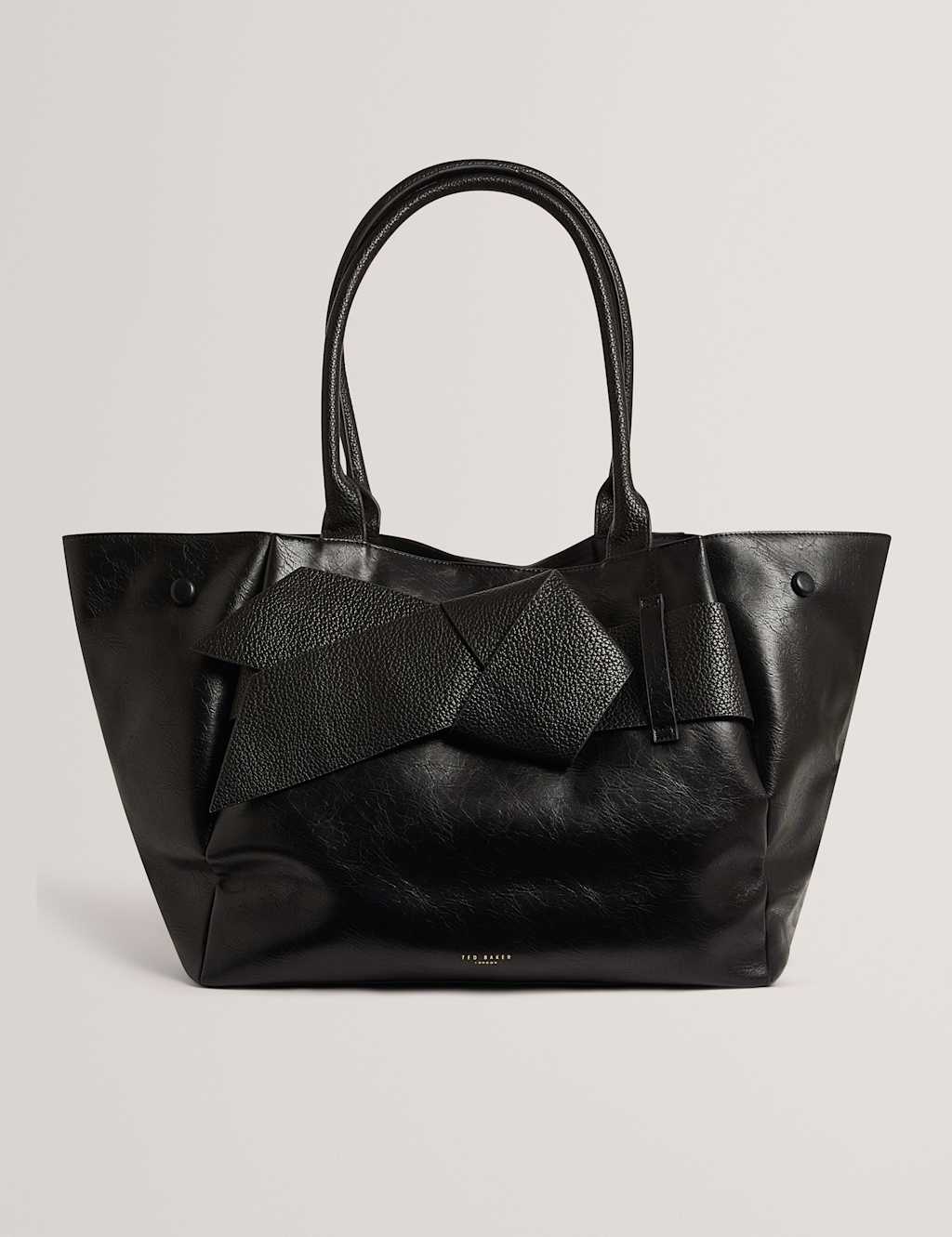 Ted Baker Women's Faux Leather Knot Bow Tote Bag - Black - Available at M&S