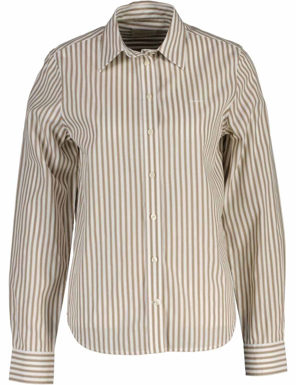 GANT Pure Cotton Striped Collared Shirt Taupe