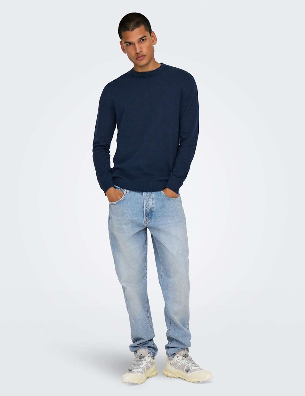 Only & Sons Men's Tapered Fit 5 Pocket Jeans - 32 - Light Blue - Available at M&S