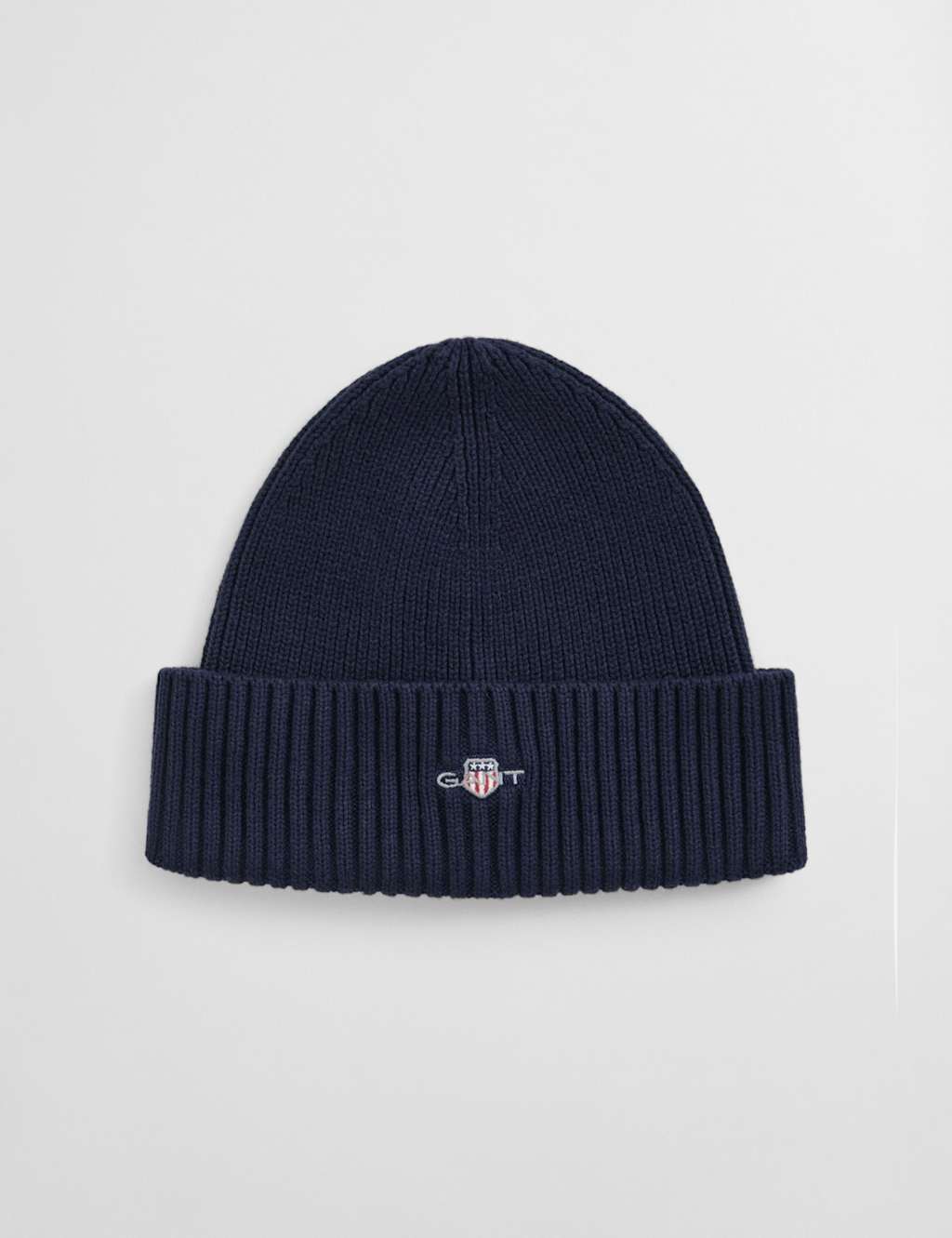 GANT Cotton Rich Knitted Beanie Hat Navy