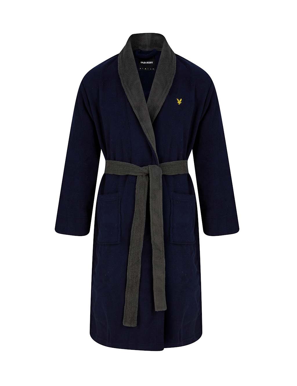 Lyle & Scott Cotton Blend Dressing Gown Navy