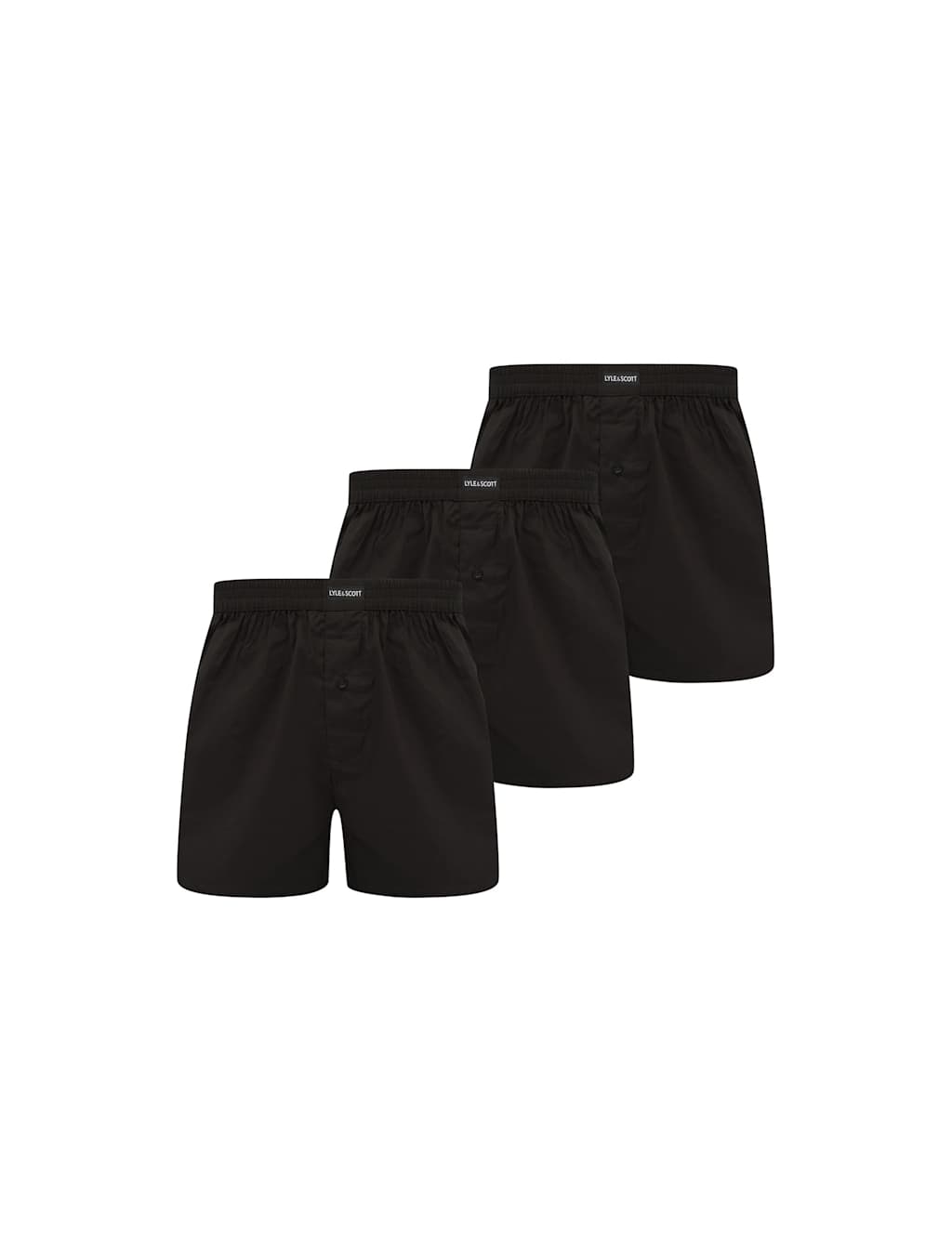 Lyle & Scott 3pk Pure Cotton Boxers Black