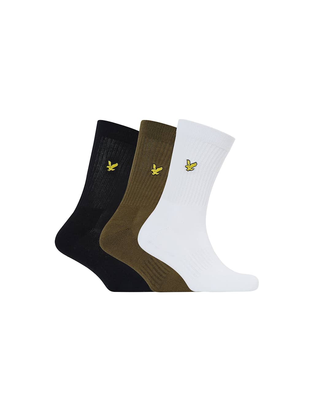Lyle & Scott 3pk Cotton Rich Sports Socks Khaki Mix