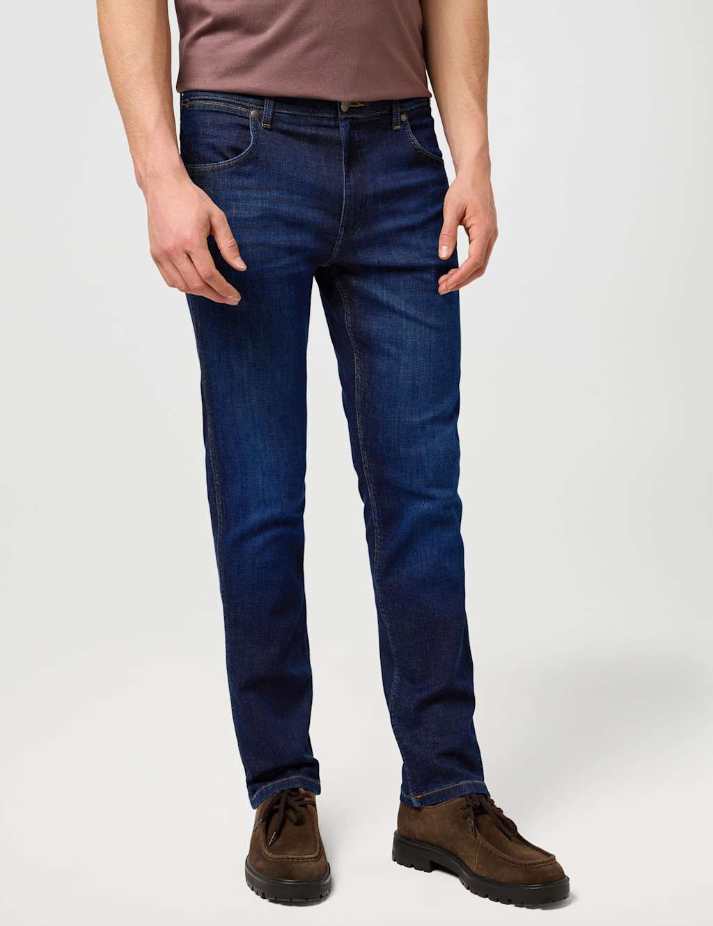 Wrangler Men's Regular Fit Stretch Jeans - 34 - Blue Denim - Available at M&S