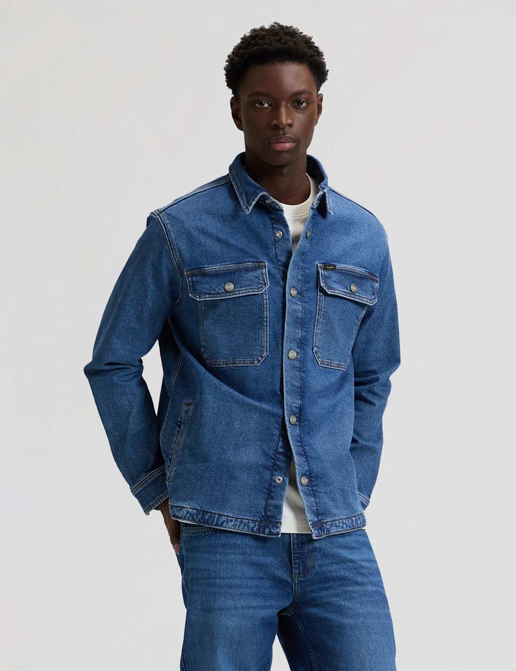 Lee Men's Regular Fit Denim Overshirt - M - Blue Denim - Available at M&S