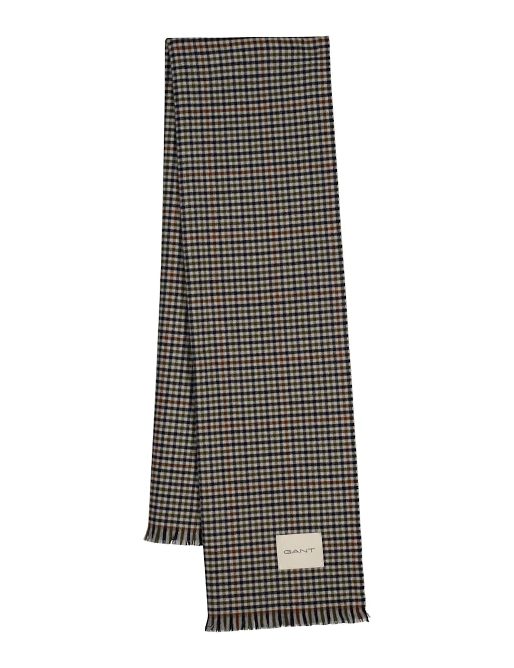 GANT Pure Wool Check Wide Scarf Grey