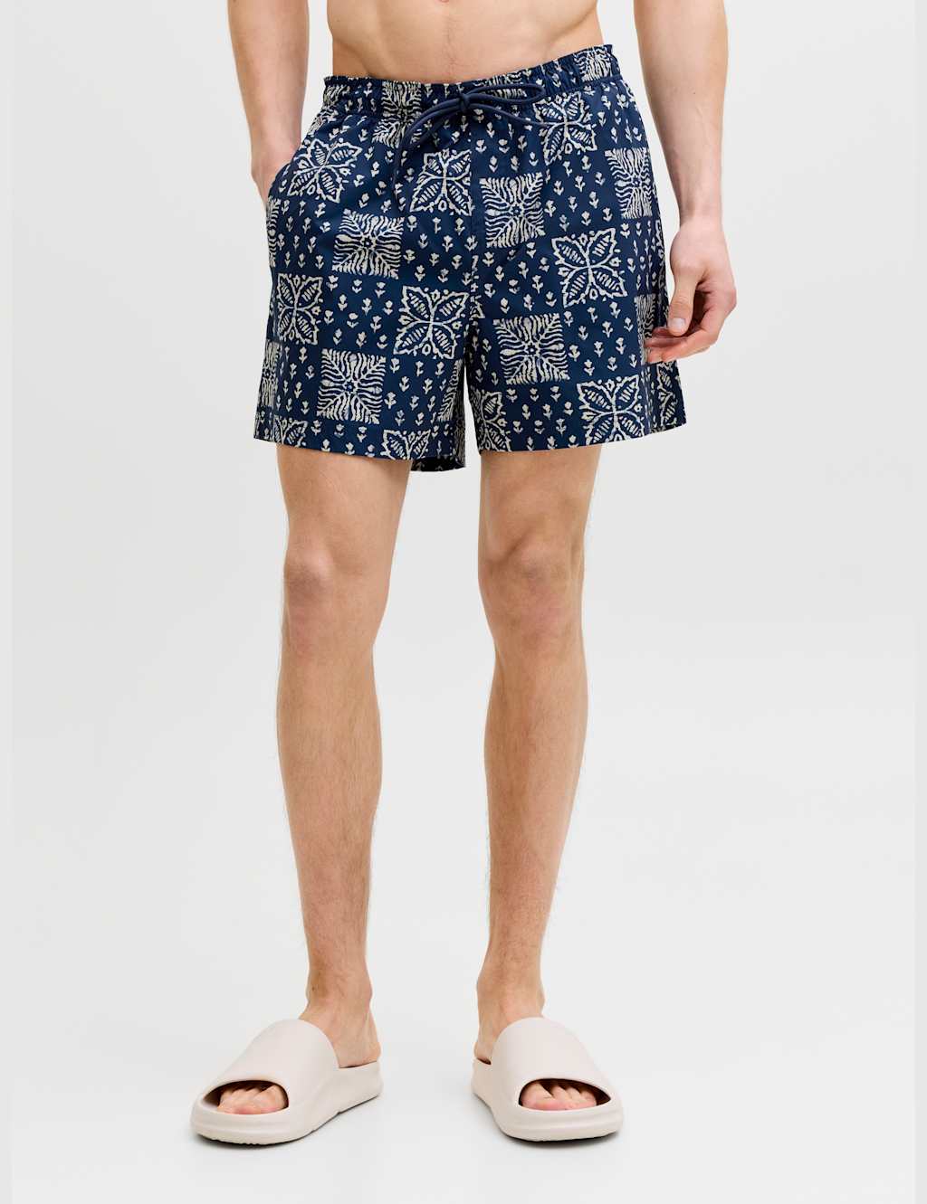 Jack & Jones Men's Printed Swim Shorts - S - Navy Mix - Available at M&S