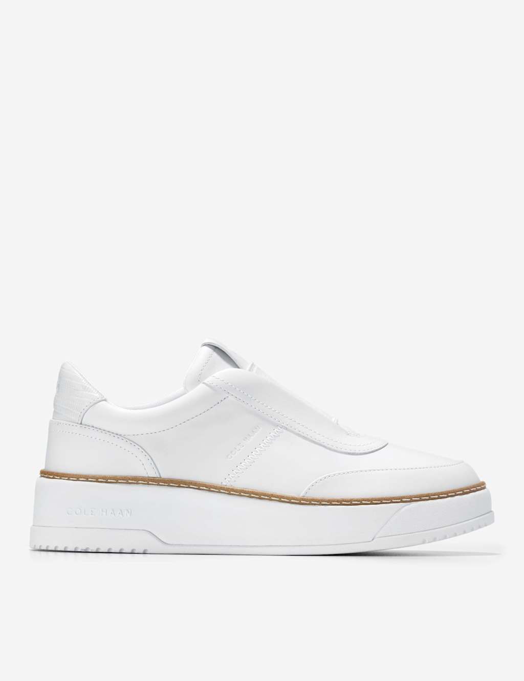 Cole Haan GrandPr Maxfield Leather Slip On Trainers White