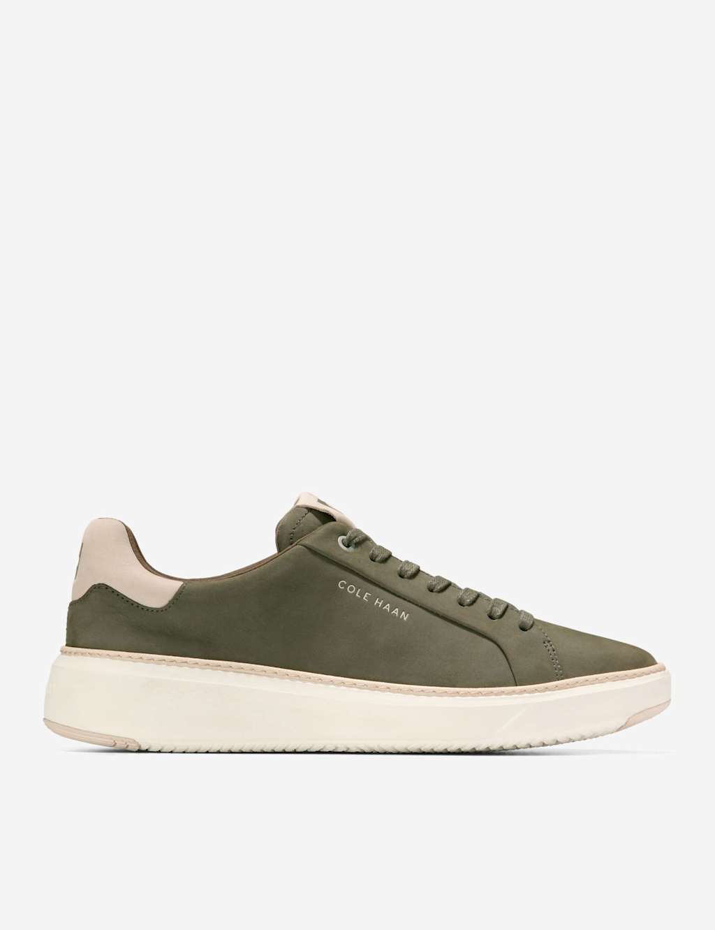 Cole Haan GrandPr Topspin Wide Fit Leather Trainers Olive