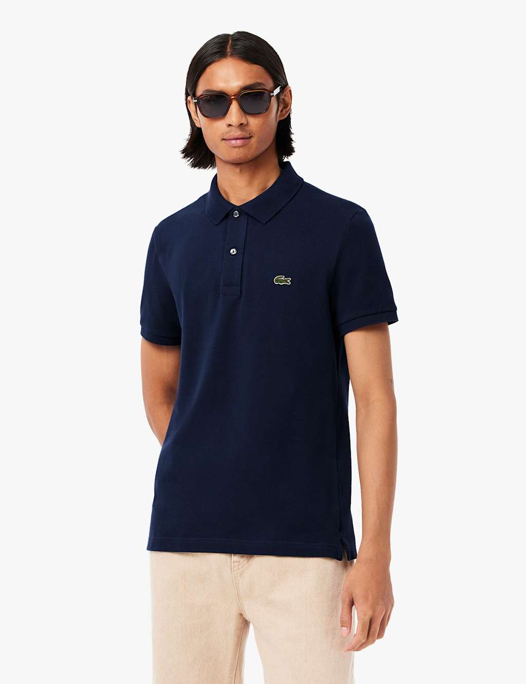 Lacoste Pure Cotton Pique Polo Shirt Navy