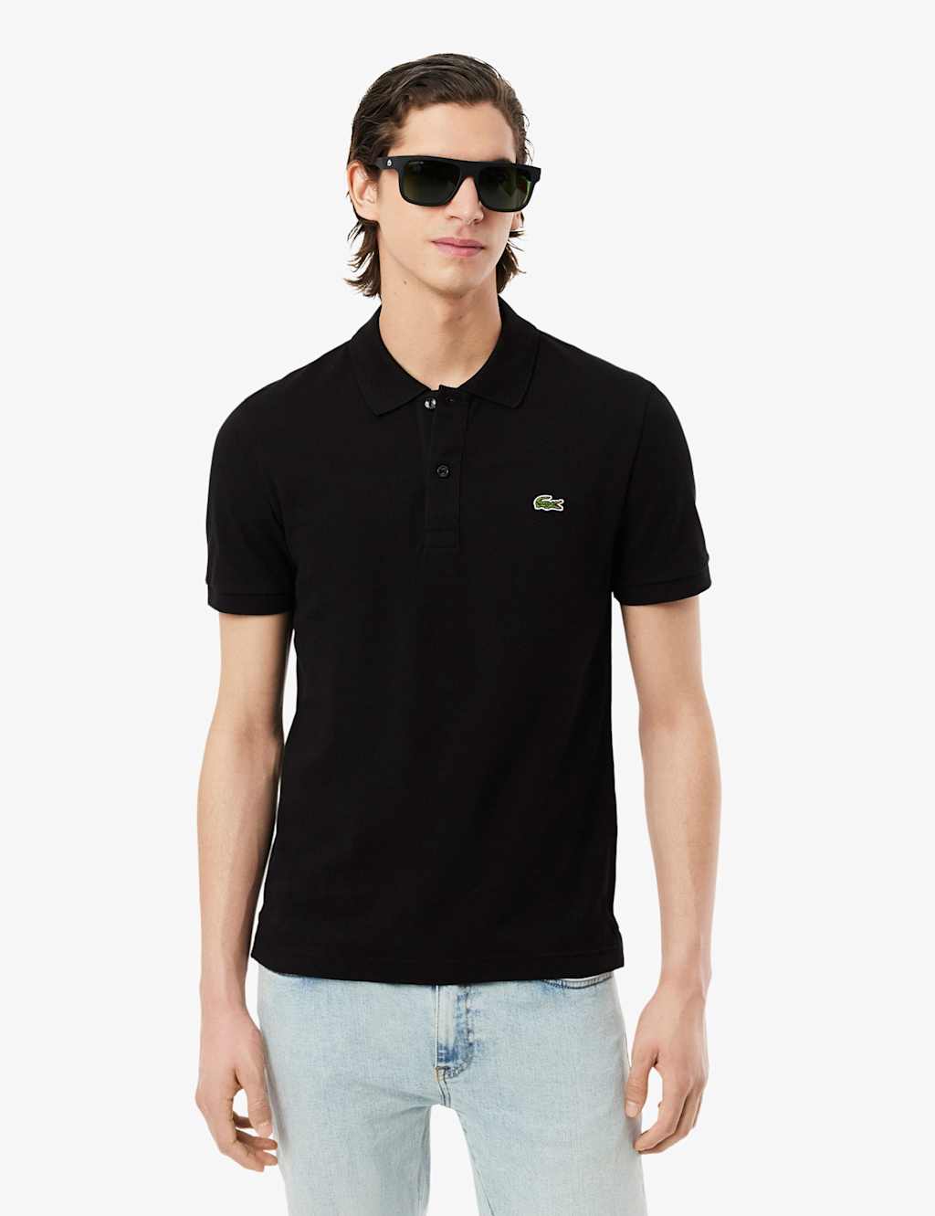 Lacoste Pure Cotton Pique Polo Shirt Black