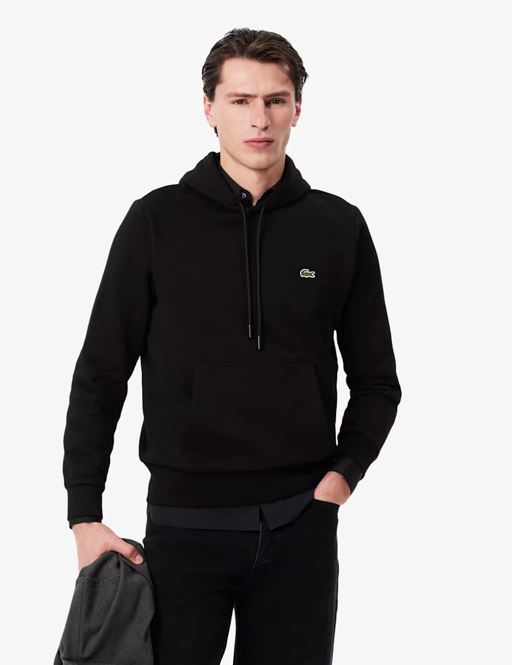 Lacoste Cotton Rich Long Sleeve Hoodie Black
